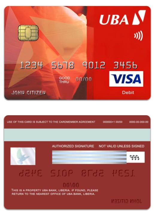Liberia UBA Bank visa classic debit card